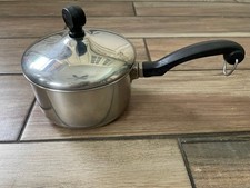 Farberware Aluminum Clad 1 Qt Pot Sauce Pan With Lid Made In USA Bronx NY. Vtg picture