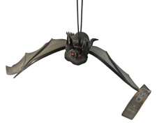 Bat Hanging On Elastic String Halloween Décor Rubber Figure Hollow 12 inches NEW picture