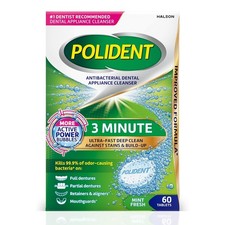 Polident 3 Minute Antibacterial Dental Appliance Cleanser Tablets, 60 Count picture