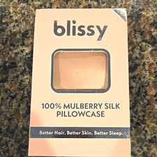 Blissy 100% Mulberry Silk Pillowcase Pink Std/Queen Hidden Zipper OEKO-TEX picture