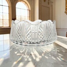 VTG Waterford Master Cutter Heavy Crystal Centerpiece Bowl Signed Ireland 10.25