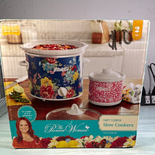 The Pioneer Woman Fancy Flourish Slow Cooker Set 4 Qt & 0.65 Qt Stoneware 120V picture