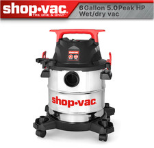 Shop-Vac 6 Gallon Wet/Dry Vacuum, 5.0 Peak HP, Stainless Steel Tank picture