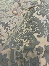 Vtg Cotton Linen Double Damask Fabric Remnant 2.75 Yds x 50