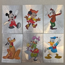 Vintage Disney Postcards Lot of 6 Mickey Goofy Donald Dufex Foil Metallic picture