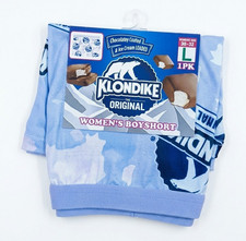 Klondike Women's Boyshort Panties L Blue Logo Stretch 1 Pack picture