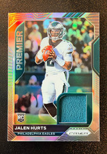 Panini 2020 Prizm Premier Jerseys Jalen Hurts #12 RC Rookie Insert MEM Eagles picture