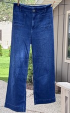 Anthropology Pilcro Jeans The Skipper High Rise Wide Leg Sz 29 X 27 EUC Med-Dark picture