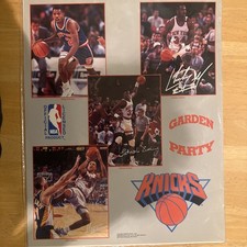 NEW YORK KNICKS GARDEN PARTY POSTER 1990s & Nolan Ryan Texas Rangers  16” X 20” picture