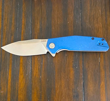 Kershaw LUCID 2036 Blue/Silver Drop Point Pocketknife SS Plain Frame Clip picture