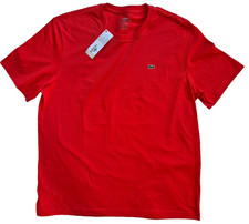 NWT Men's Classic Lacoste T-shirt Pima Cotton Short Sleeve Crew Neck Tee Red XL picture