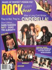 Rockbeat Magazine October 1990 Cinderella Poison Skid Row Warrant Metallica picture