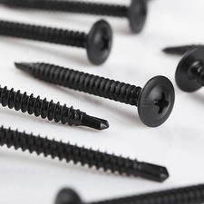 #8 x 1 5/8'' Phillips Truss Head Black Sheet Metal Self Tapping Screw Qty 500 picture