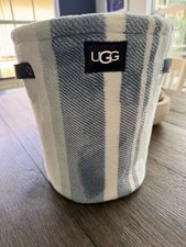 UGG Brand Plush Stripe Waste Basket Trash Can picture