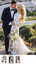 Modest Long Sleeve Lace Boho Summer Wedding Dress picture