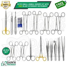 22 Pcs Small Animal Surgery Instruments kit W/FREE Blade German Grade Veterinary picture