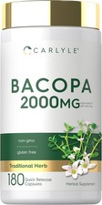 Bacopa Monnieri Capsules 2000mg | 180 Capsules | Gluten Free | by Carlyle picture