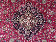 HANDMADE VINTAGE ORIENTAL RUG 10x13 handwoven red navy pink blue real 9x12 10x4 picture