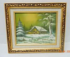 PHILLIP CANTRELL SIGNED CANTROW PAINTING BARN IN WINTERTIME picture