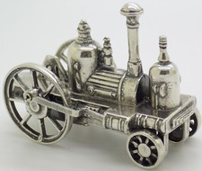 Vintage Italian Handmade Genuine Silver 1840 Hooge Steamer LARGE Train Figurine picture
