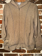 WORTH Women's Beige Full Zip 100% cashmere jacket size S picture