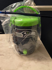 Seattle Seahawks NFL Football Igloo Cooler Cup, Straw & Handle, Green/Blue,16 Oz picture