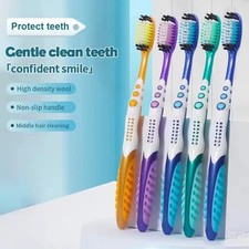 4pcs Hard Bristle Toothbrushes for Adults Manual Oral Cleaning Individually Pack picture