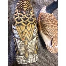 4 Vintage Hand-Carved Wooden Duck Decoys – Hand-Painted Folk Art Figurines picture