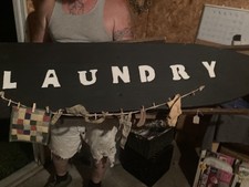 Vintage Wooden Ironing Board Folding Table Antique Primitive Rustic Decor picture