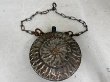 Antique Hand-Hammered Copper Patina Ottoman Flask Chain picture