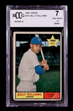 1961 TOPPS BILLY WILLIAMS RC #141 Graded 7 Beckett picture