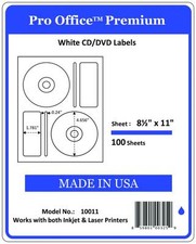 PO11  CD/DVD Labels Matte Memorex Core Compatible Full Face Laser InkJet picture
