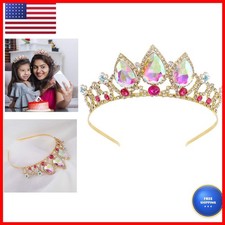COCIDE Rapunzel Crown Red Gem Crystal Tiara for Girls Women picture