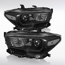 Fit 2016-2023 Toyota Tacoma Black Projector Headlights Head Lamps w/o LED DRL picture