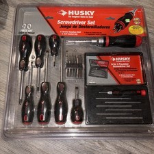 Husky 40-Piece High-Torque Screwdriver Set w/ Ratchet, Bits & Handle picture