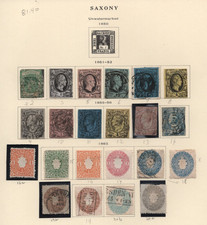 Germany Saxony 1851-1862 Collection Of 22 Stamps Mostly Used All Identified picture