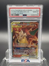 2019 Pokemon Sun & Moon Charizard/Braixen GX #22 PSA 10 picture