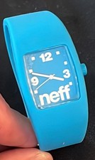 Neff Sleek Bandit Watch Unisex Blue L/XL Silicone Band NWOT New Battery  picture