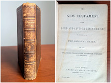1873 New Testament & Psalms American Bible Society Antique Leather Bible picture