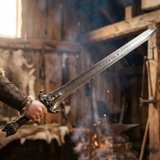 Handmade Conan Father Sword Barbarian Forged Steel Replica Collectible 42'' picture