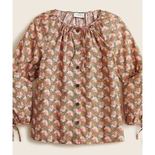 MINT J.CREW COLLECTION Cotton Tie Sleeve Button Front Ratti® Prism Floral Top 3X picture