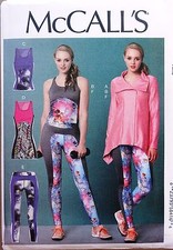 McCall's M7446 Misses Workout Outfits Jacket, Tops Tunic Leggings Pattern 6~22 picture
