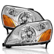WEELMOTO Pair Headlights For 2003-2005 Honda Pilot Chrome Headlamps Left & Right picture