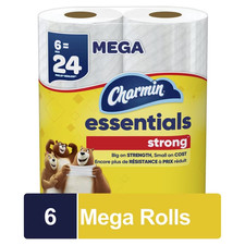 Charmin Essentials Strong Toilet Paper 6 Mega Rolls, 429 Sheets Per Roll picture