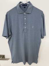 Peter Millar Crown Crafted Polo Mens M Blue Green Stripe YC Yellowstone Club picture