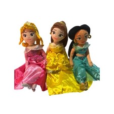 3 TY Sparkle Disney Princess Plush Doll Aurora Sleeping Beauty Belle Jasmine picture