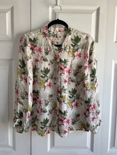 Joie White Pink Floral Alicante Silk Blouse S Academia Career Romantic Blouse picture