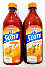 2X BIG BOTTLE Emulsion de Scott  400ml EACH Orange flavor  Bacalao Cod liver oil picture