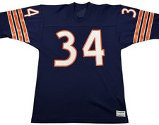 Vintage Walter Payton 34 Chicago Bears Sand Knit Jersey Mens Large Blue USA picture