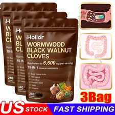 3PACK Holior Wormwood Black Walnut Clove Herbal Supplement 240 Softgels US picture